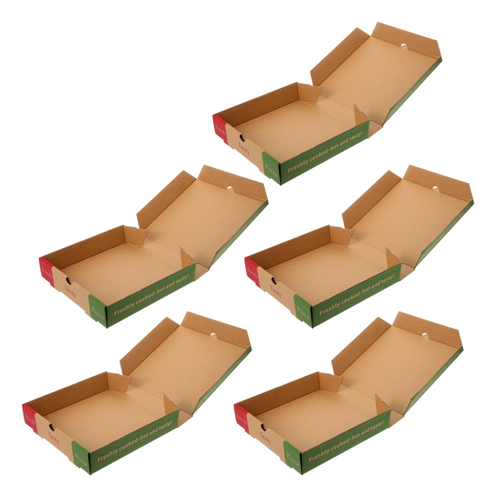 5 Pcs Pizza Packaging Box Folding Container Fodable Containers Case