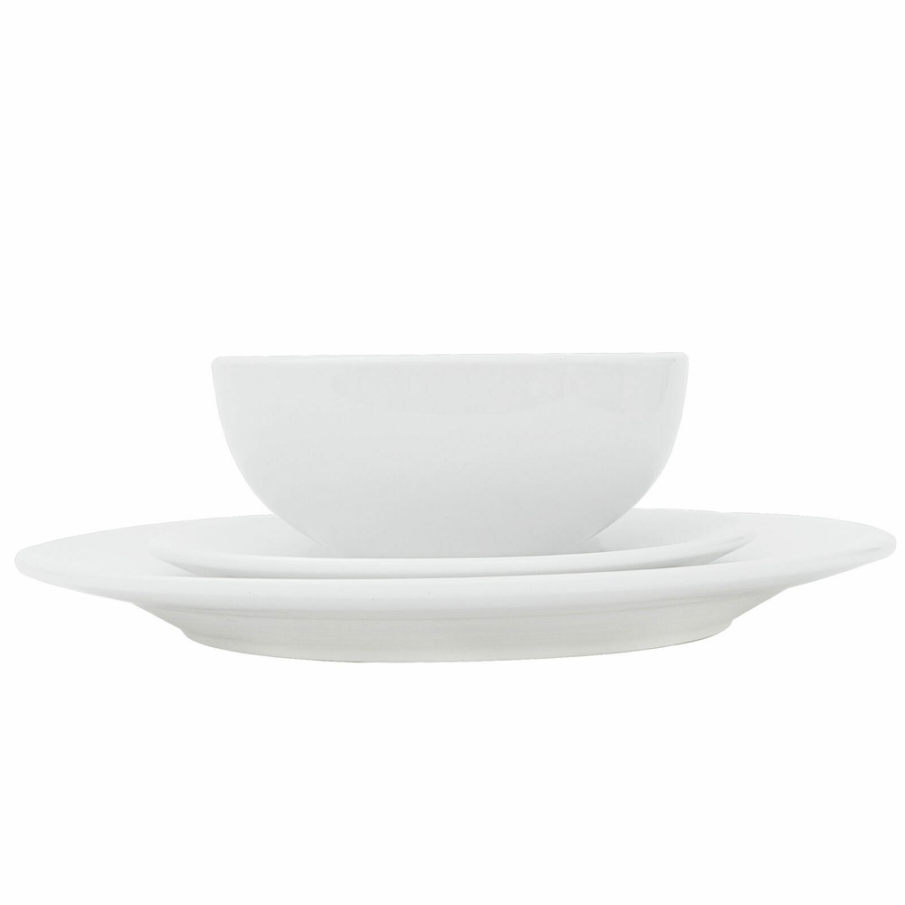 18-Piece Dinnerware Set Round Dinner Plate Dish Service White Dinner Service Set