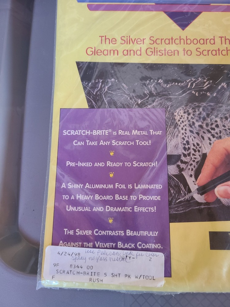 VTG NEW 1995 Scratch-Brite Scratch Art Kit 5 Sheets With Tool