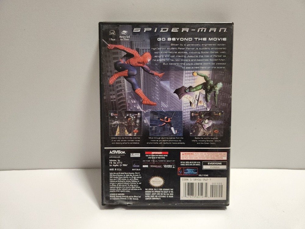 Spider-Man (Nintendo Gamecube) Original Case & Manual Only