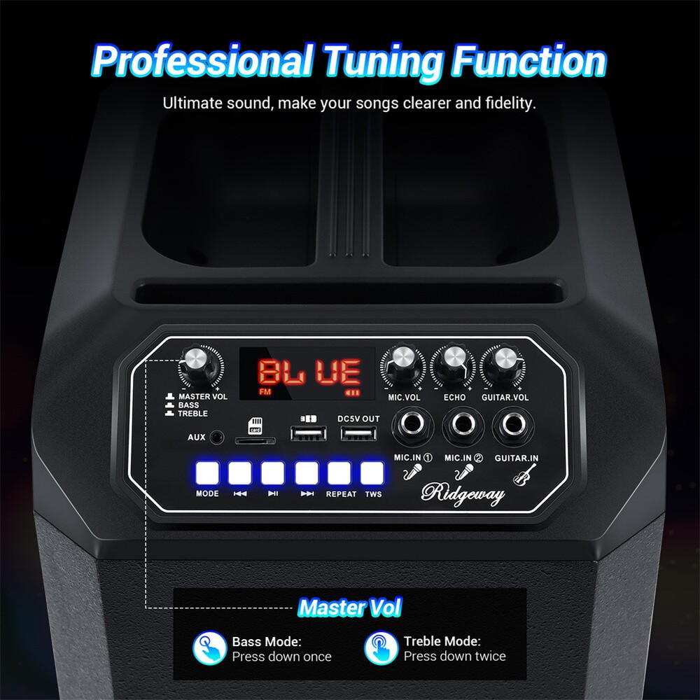 5000W Portable Line Array Speaker DJ/PA Speaker System FM/AUX/TWS+2 Wireles Mic