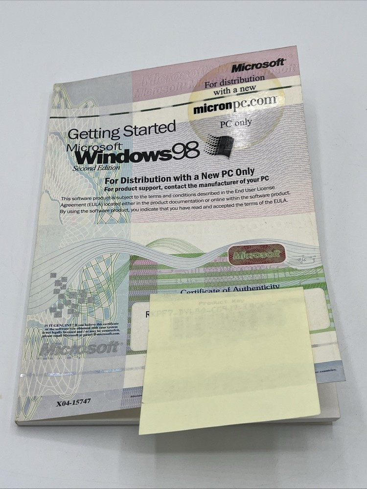 Vintage Microsoft Windows 98 Getting Started PC Book Manual Booklet For Micronpc