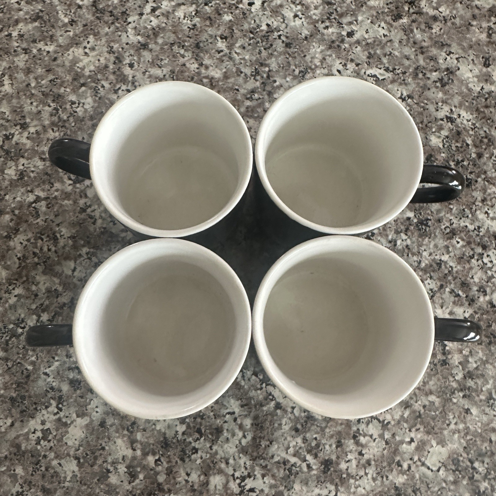 Vintage Retro Cappuccino Cup Saucer 4 Sets Black White Checkered Coffee