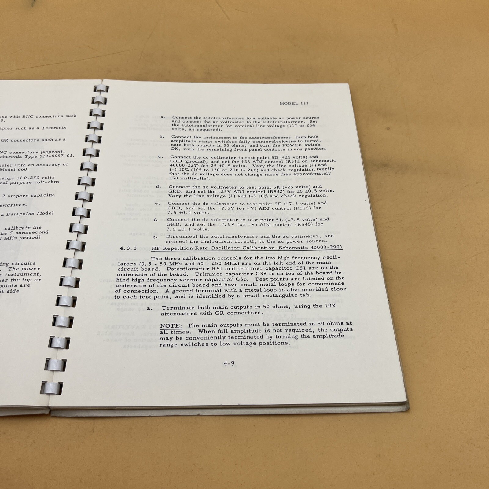 Datapulse Model 113 Pulse Generator Operation and Maintenance Manual Preliminary