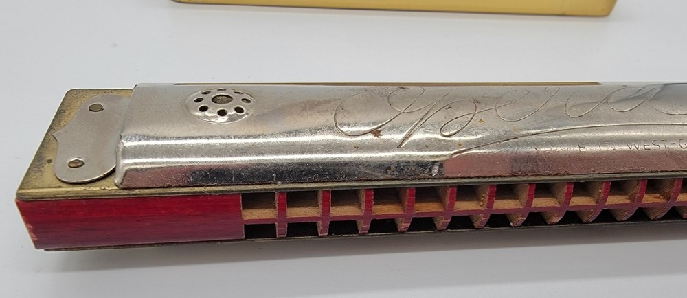 Vintage Opera Brand Harmonica With Original Tin Box