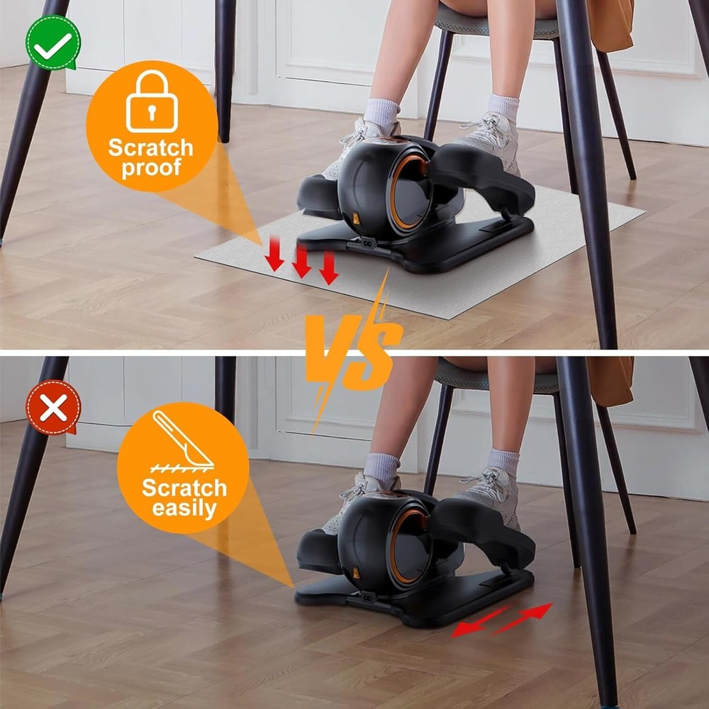 Under Desk Elliptical Exerciser with Non-Slip Mat - Compact Leg Workout Machine