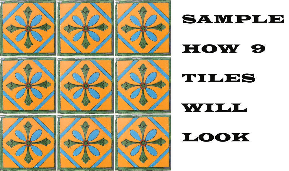 #C012 MEXICAN CERAMIC HANDMADE TALAVERA TILE SETS