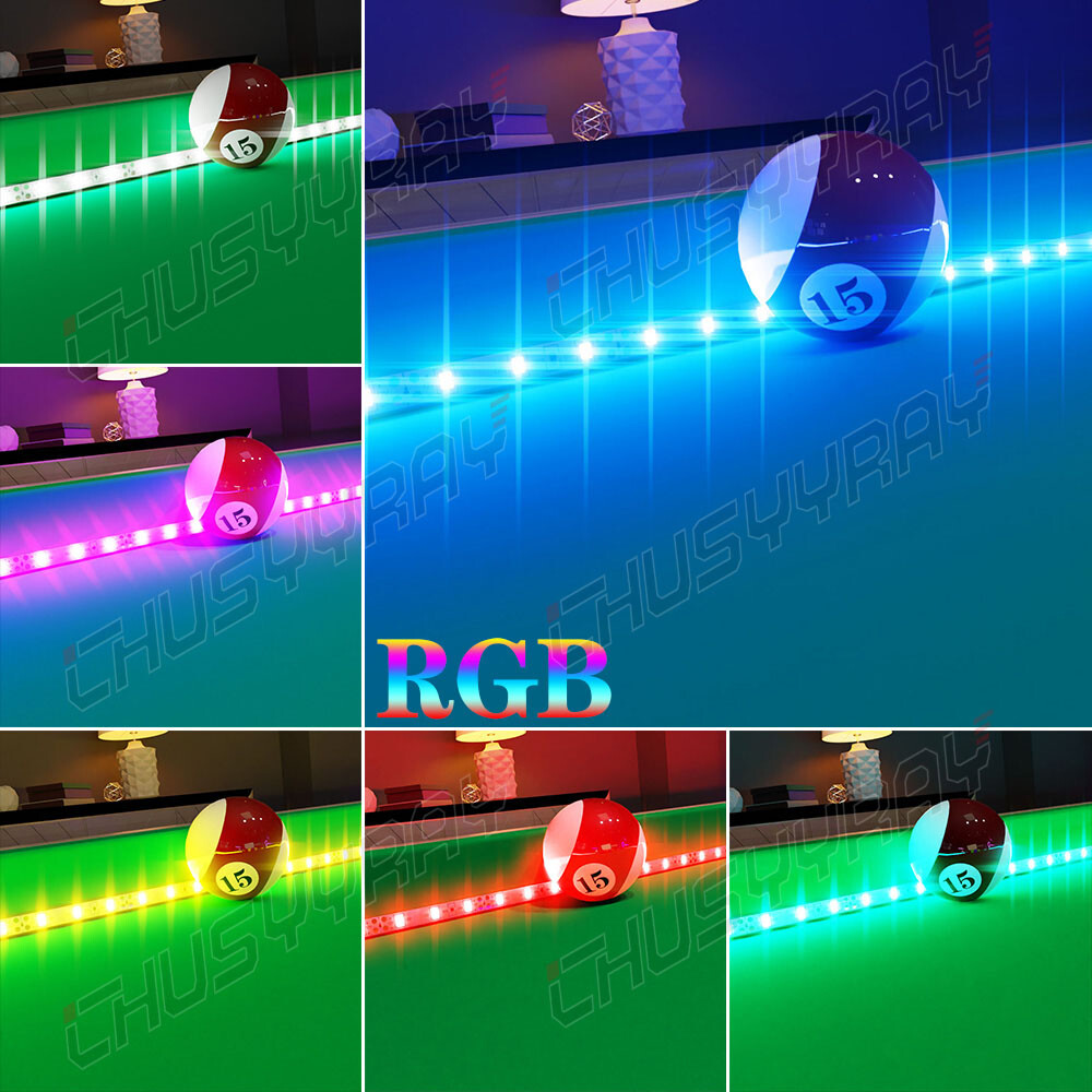 Bar Billiard Pool Table Bumper LED RGB Colour Changing Lights Remote Controlled