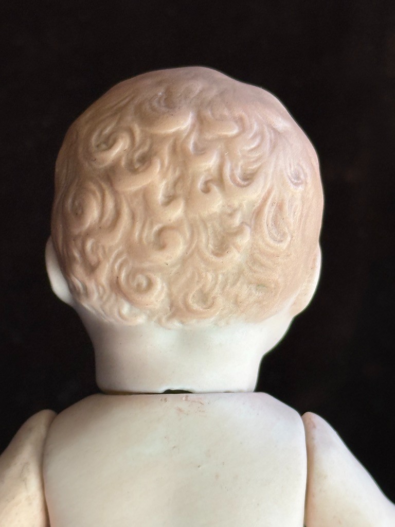 Antique German 4.5" All Bisque Georgene Averill Bonnie Babe Sleepy Eye Baby Doll