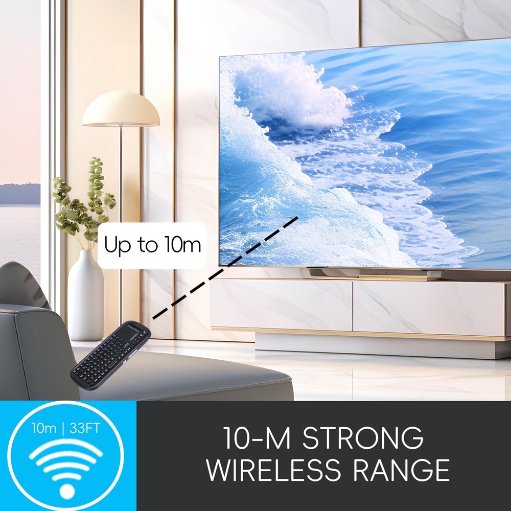 2.4G+Bluetooth Wireless Mini Keyboard with Touchpad and Compact Design,Portab...