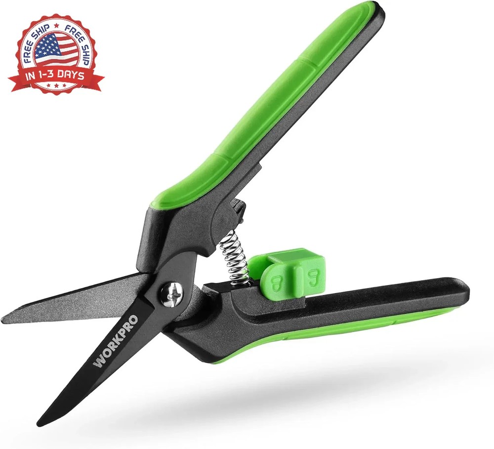 WORKPRO 6-Inch Pruning Shears, Sharp Gardening Scissors for Precise Cuts, High-C
