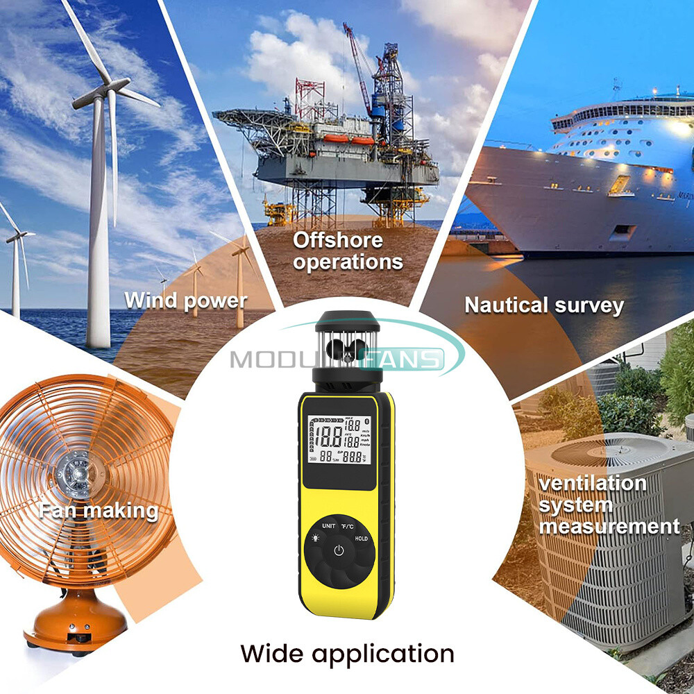 HP-881M Handheld mini Anemometer 360 degree Rotation backlight Dual temperature