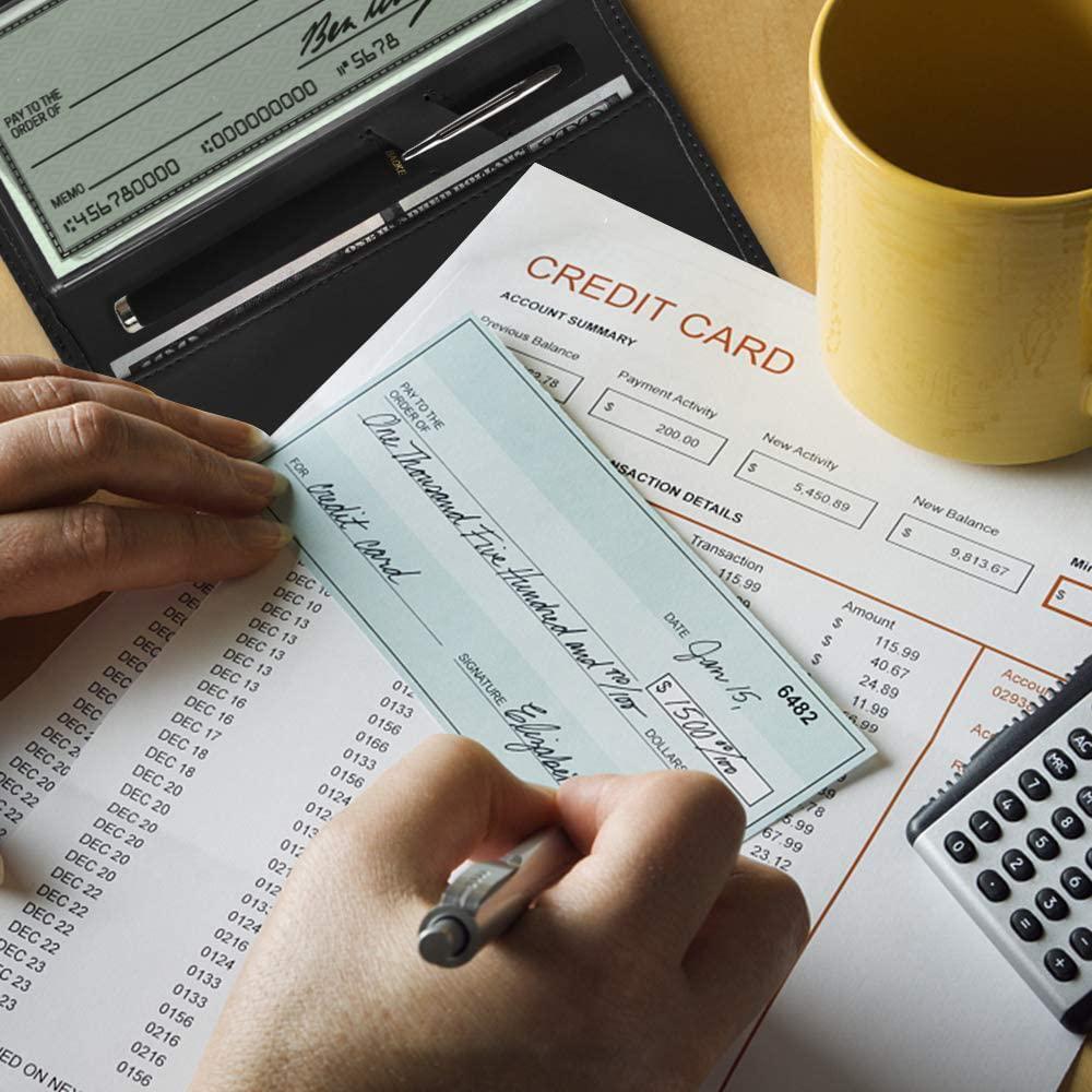 Genuine Cow Napa Leather Slim Checkbook Cover With Pen Holder