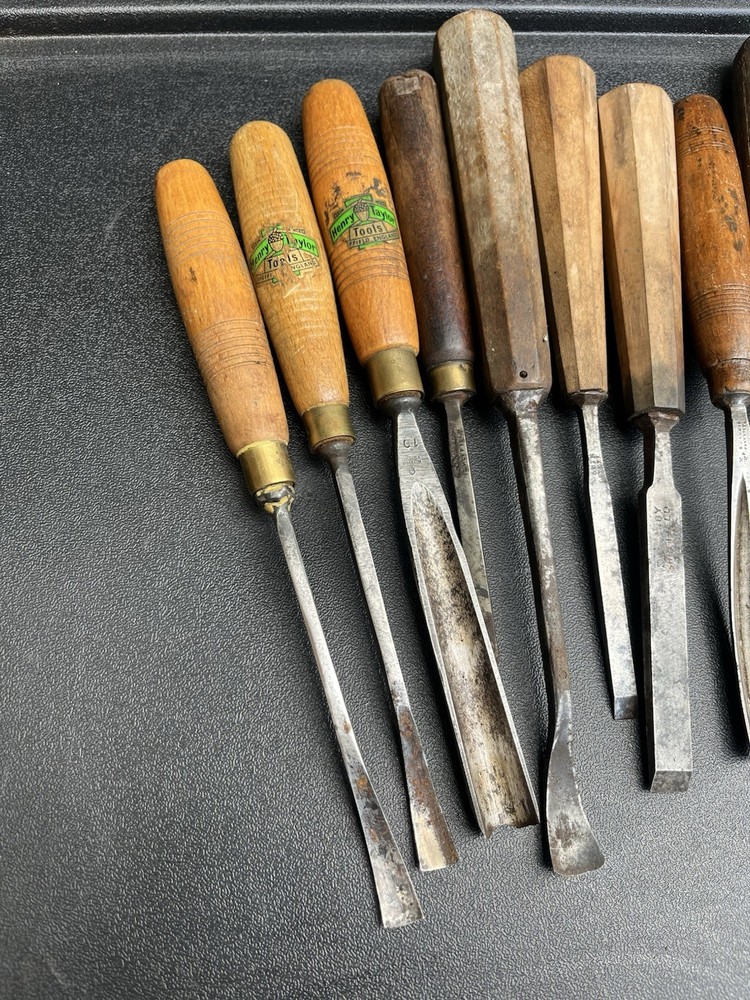 Job Lot 13 Wood Carving Chisels Gouges Spoon Henry Taylor Addis Etc Need Clean