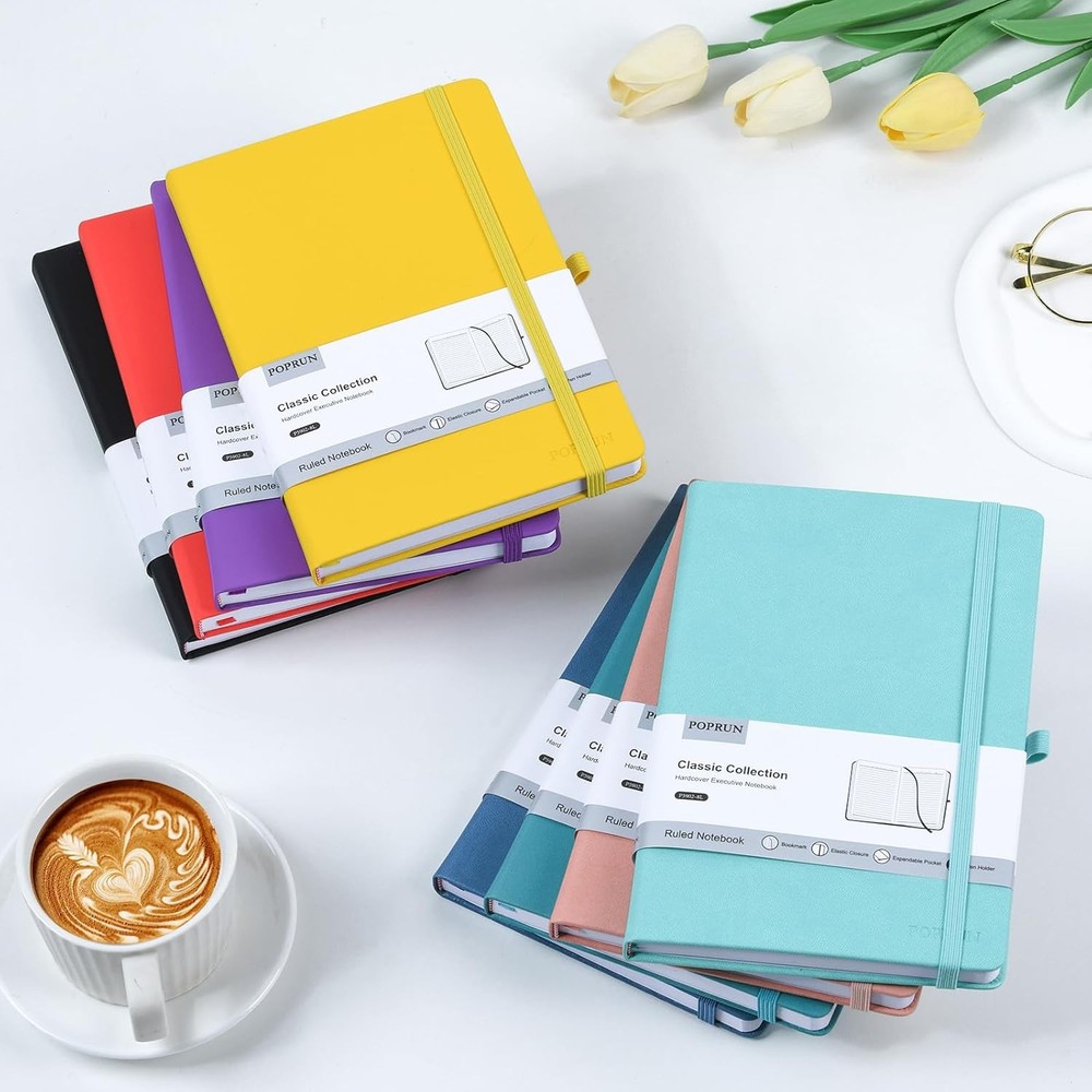 RUN A5 Lined Journal Notebooks, Leather Thi Notebook for