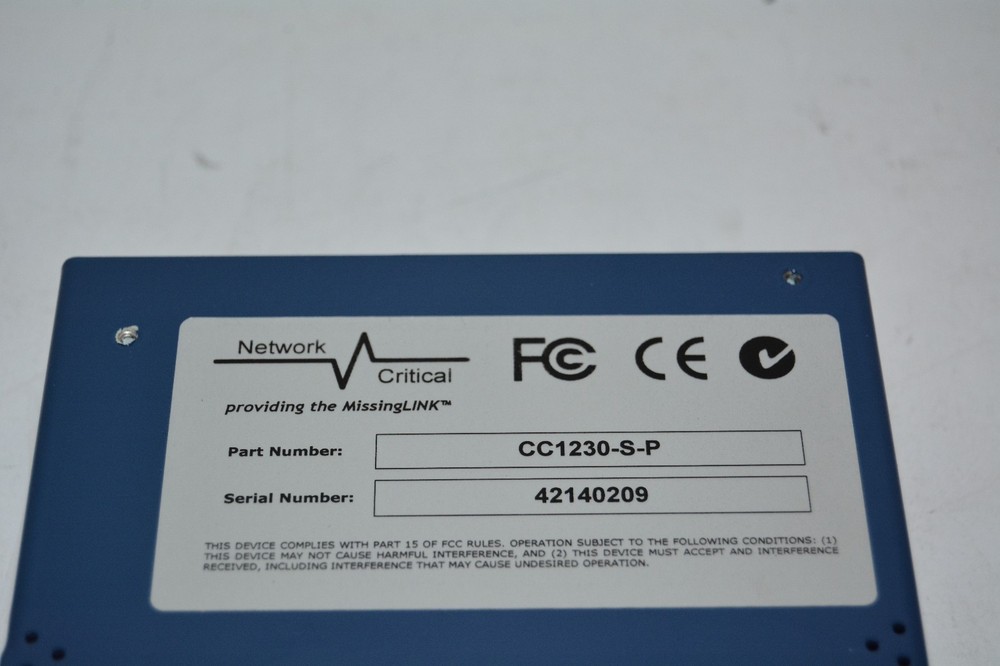 Network Critical CC1230-S-P 1000-SMF Switch