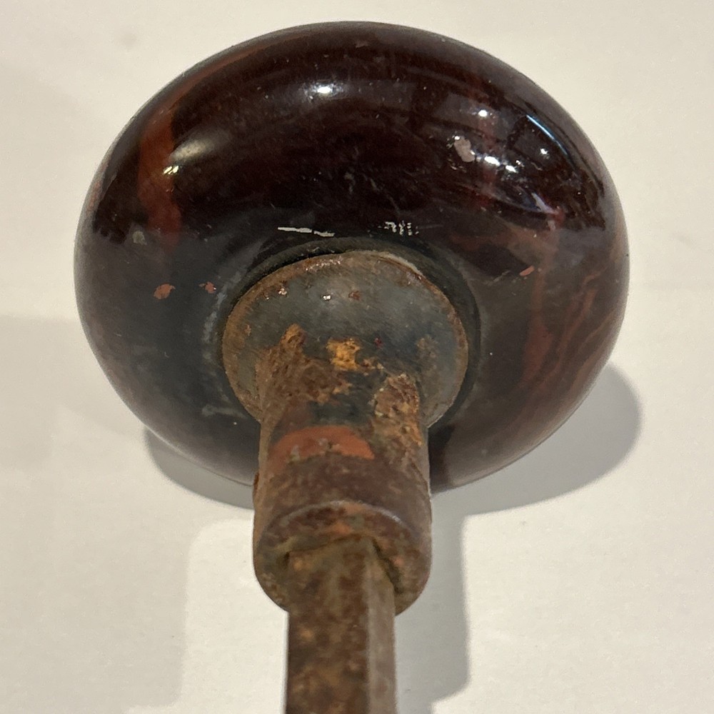 Pair Antique Brown Marble Swirl Porcelain Door Knobs + 7 Bonus Knobs **READ