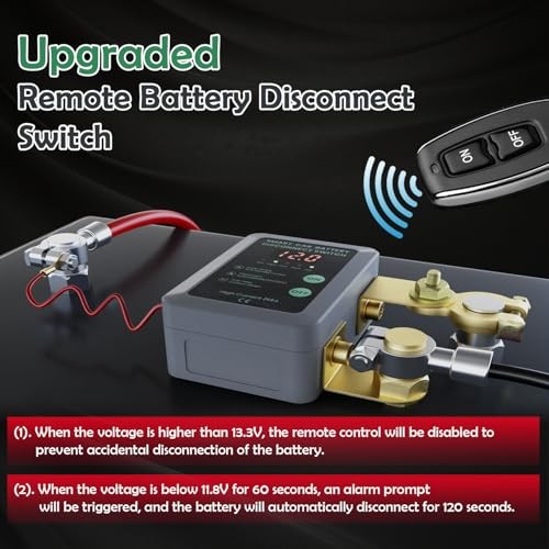 Remote Battery Disconnect Switch DC 12V 240A Anti-Theft Car Kill Switch