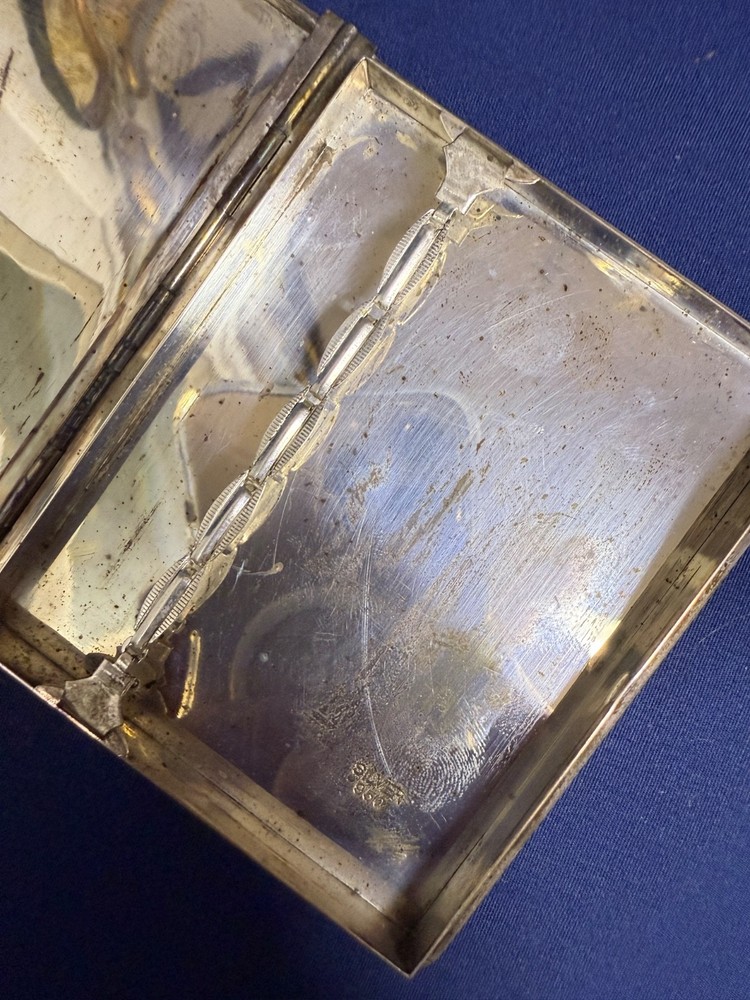 Vintage Japanese 950 Silver Cigarette Case – Hand Engraved Abstract Pattern