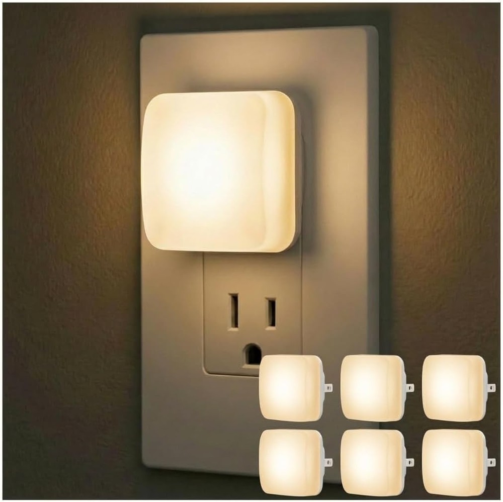 Lights by Night Mini Square LED Night Lights Plug Into Wall, 1Pack,4Pack,6 Pack,