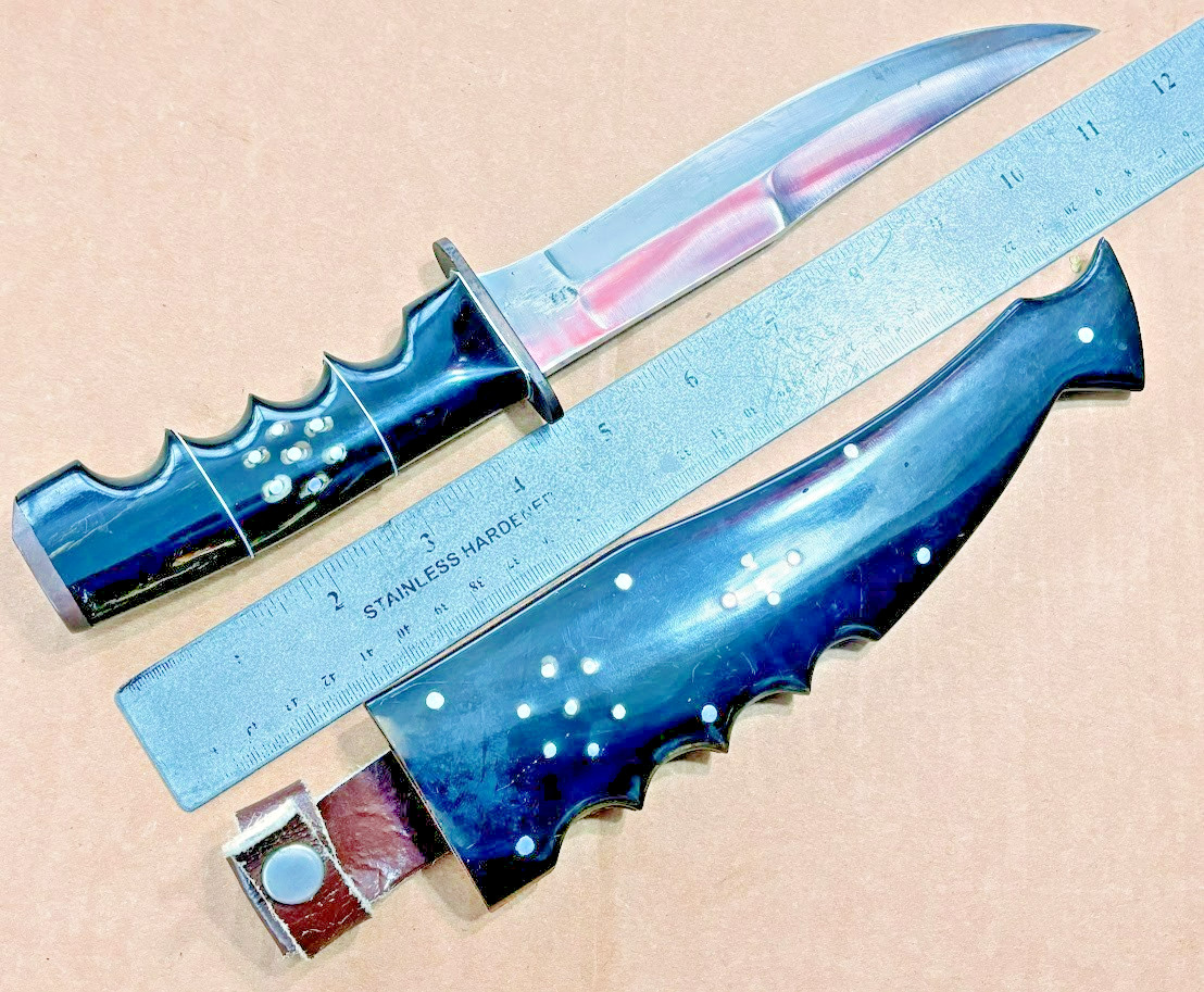 Bowie Knife with Hardshell Black Carbon Fiber Sheath Unique Collectible Knives