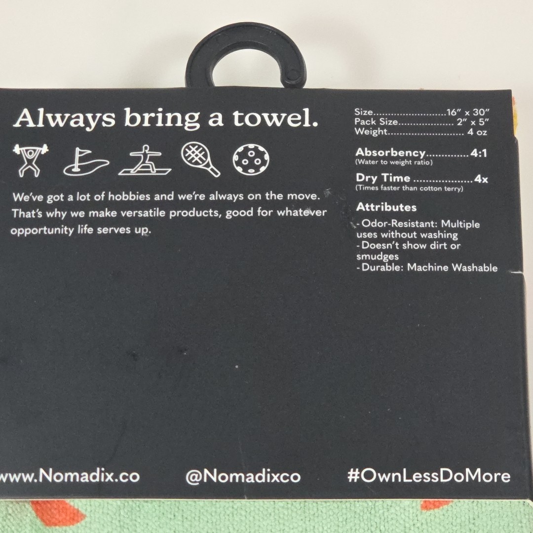 Nomadix Fitness Towel- Sun Pattern - 30"L x 16"W - Microterry - NEW