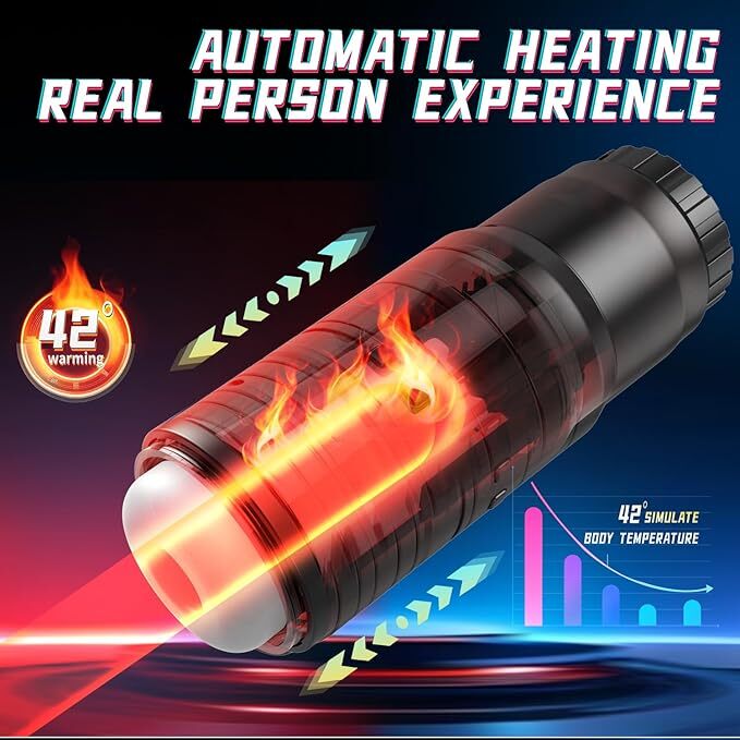 Automatic Sucking Thrusting Telescopic Male Masturbators Cup Lubricants Heating