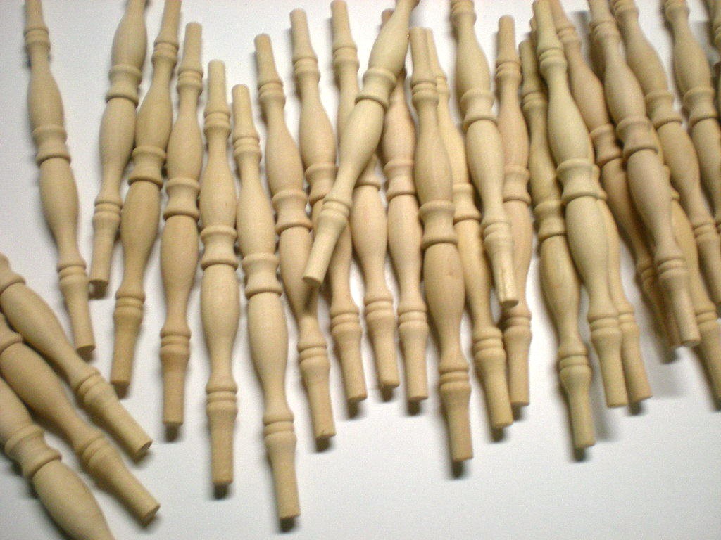 2 Wood Spindles Size 9" for Crafts, Furniture, Cribs or Cradles  Size 9 inch