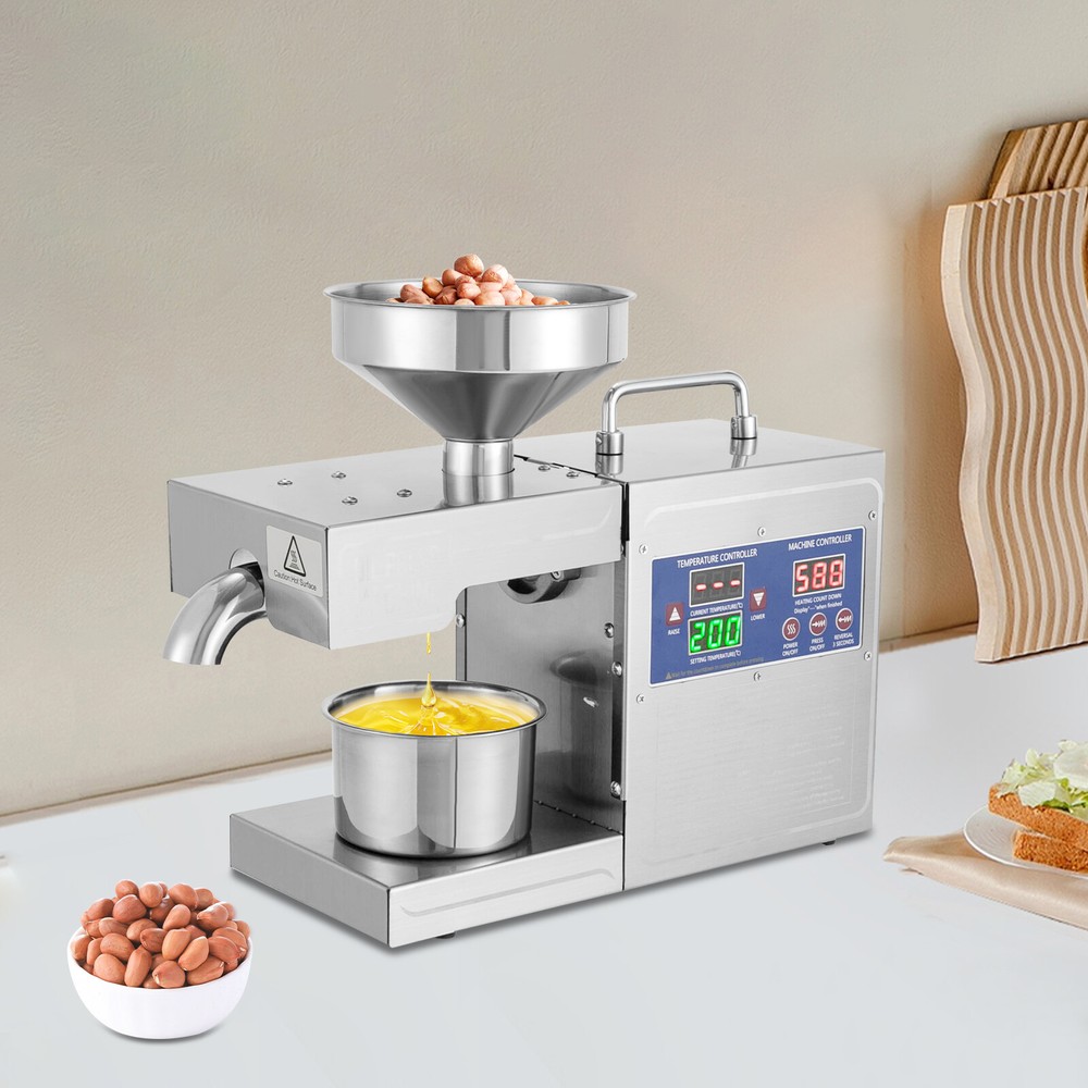 Automatic Oil Press Machine Cold&Hot Press 820W Adjustable Temperature Low Noise