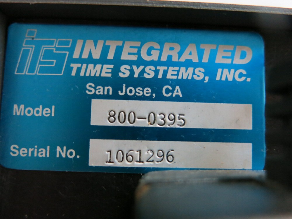 INTEGRATED TIME SYSTEMS 800-0395 MICROPROCESSOR CONTROL