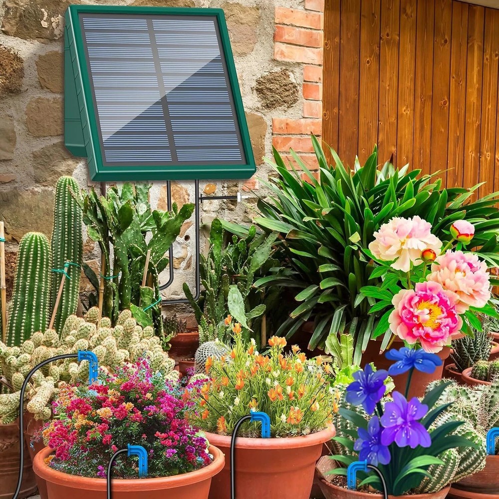 10 Drip Tip Solar Irrigation System 300 Watering Programmes with 10M Hose Garden