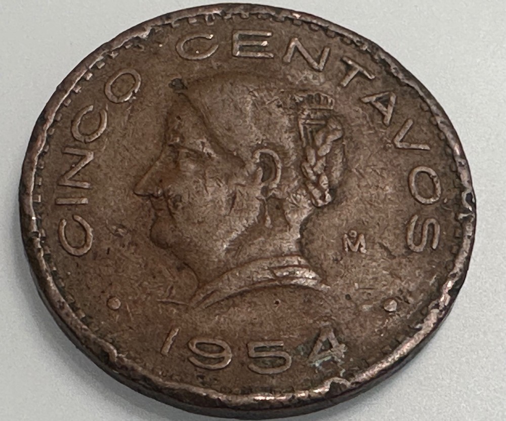 Mexican  5 Centavos 1954 -With Dot - Important  Date
