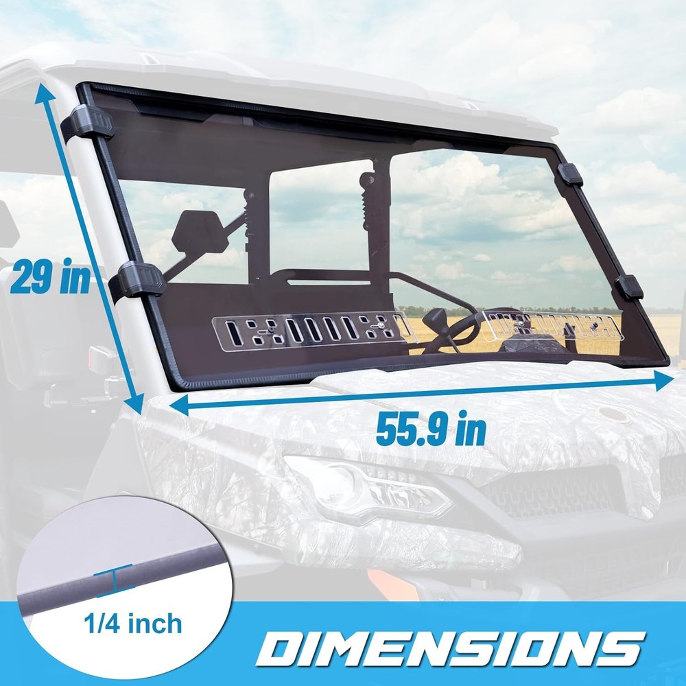 StarknightMT UFORCE 1000 Windshield, Vented Front Windshield for CFMOTO UFORCE