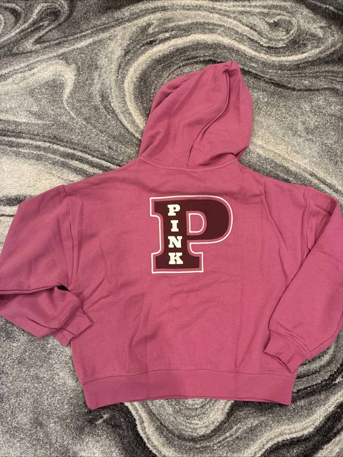New Victoria’s Secret Pink Full Zip Hoodie (XS) Drawstring P Logo NWT