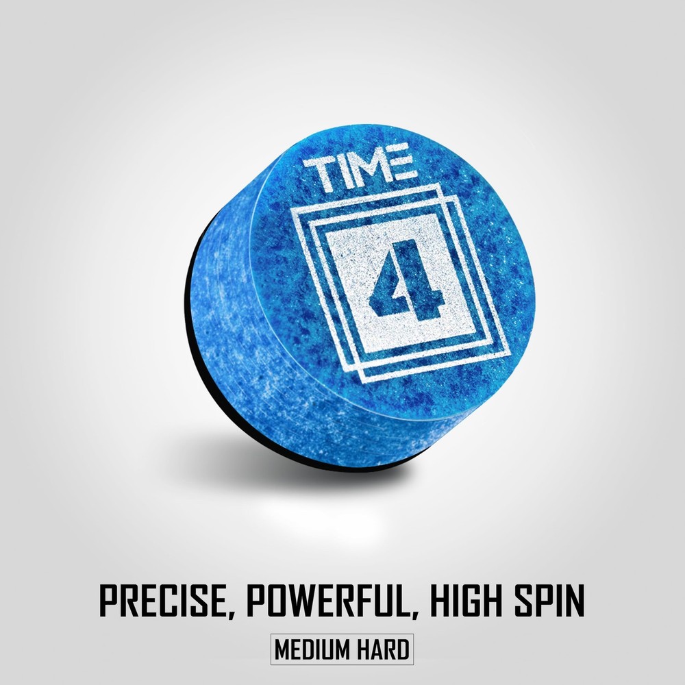 TIME Billiard Pool Cue Tip - 14mm/ Blue/Hardness: TIME 2 Soft/Pack 1