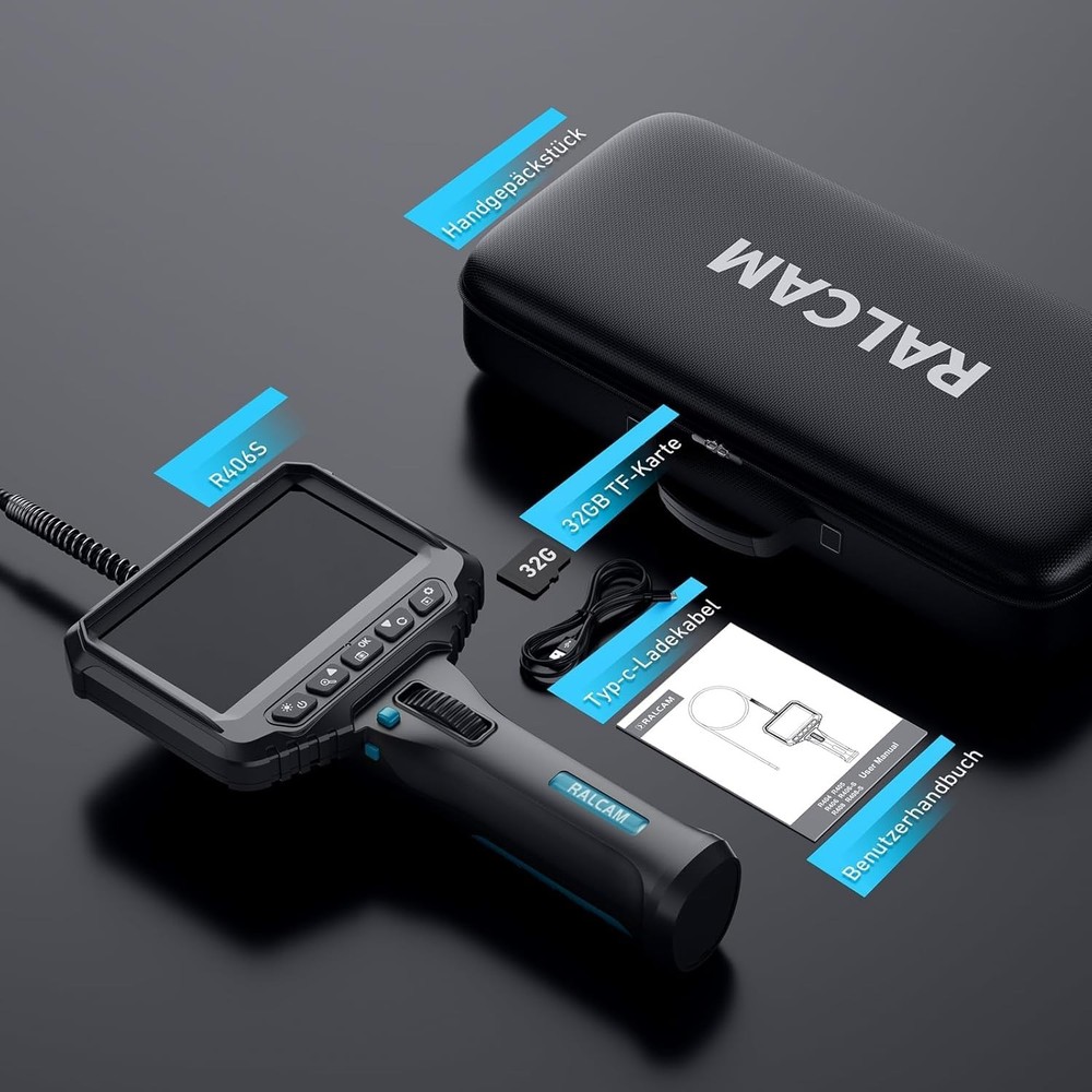 Articulating Borescope Endoscope Camera with Light, 210° Dual-Direction Snake...