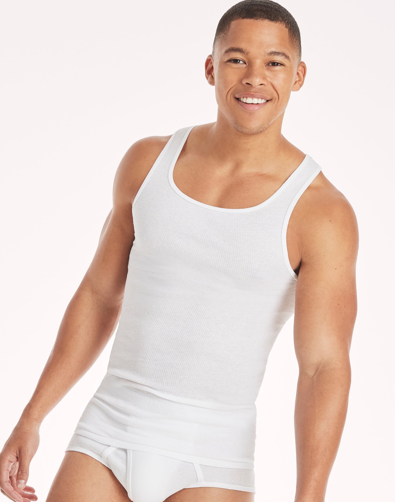 Hanes Tank Undershirt 10-Pack ComfortSoft Value Tag Itch Free Ribbed White S-3XL