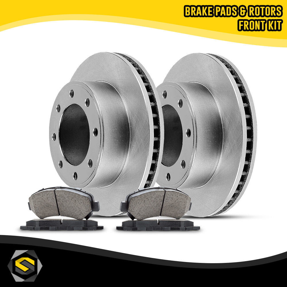 Front Brake Rotors & Ceramic Pads Kit for Dodge Ram 2500 2003-2008 8 Lug
