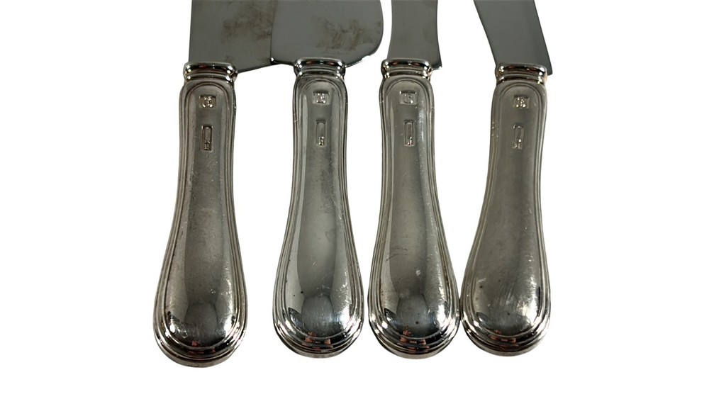 Sheratonn Silver Plate Handle Serving Flatware Set 4 Pieces Cheese Knife Fork