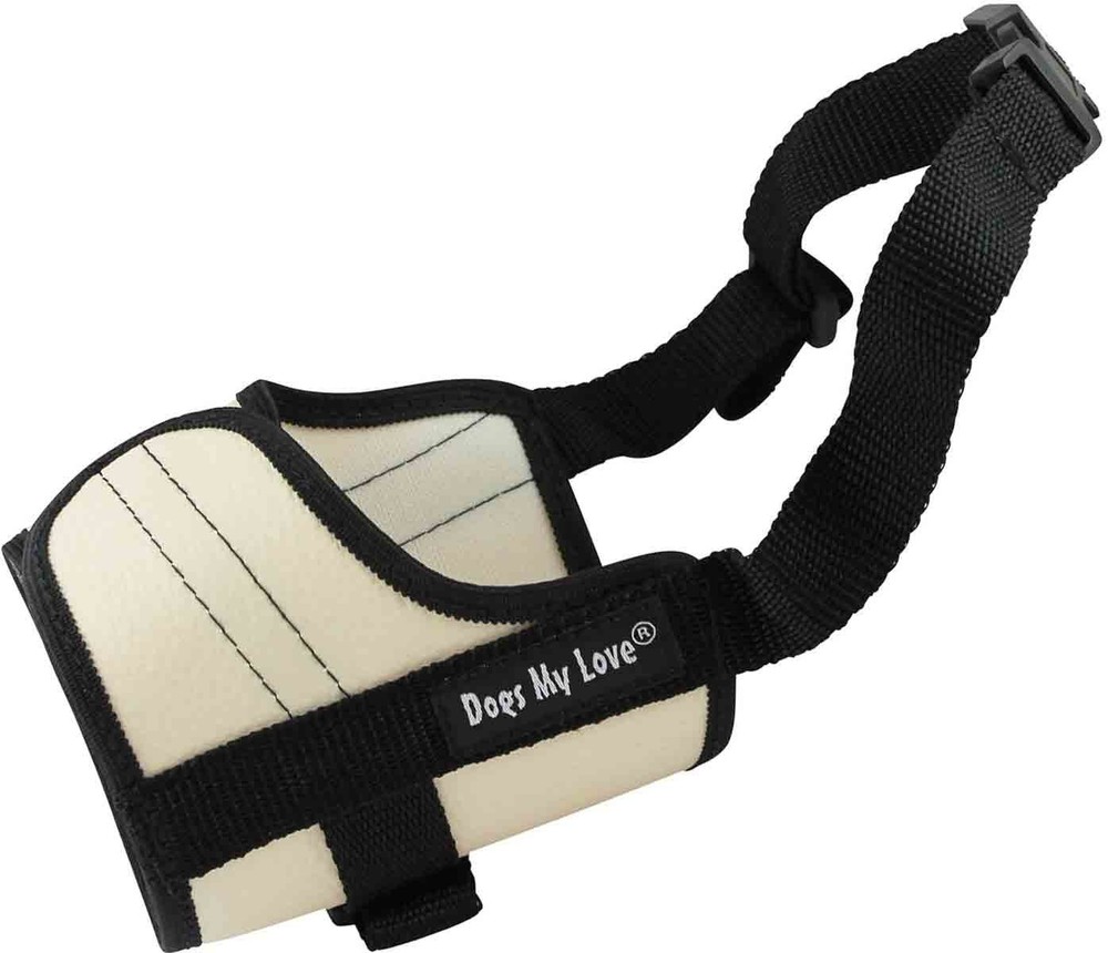 Adjustable Nylon Dog Muzzle 6 Sizes Beige