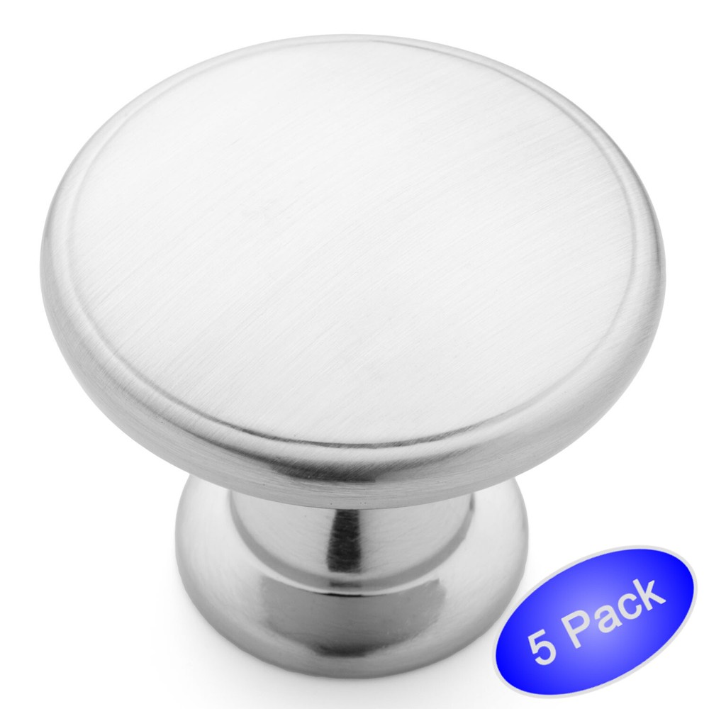 *5 Pack* Cosmas Satin Nickel Round Oversized Cabinet Knobs #13248SN
