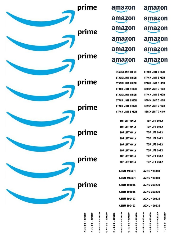 O Scale Container Decals " Amazon Prime "