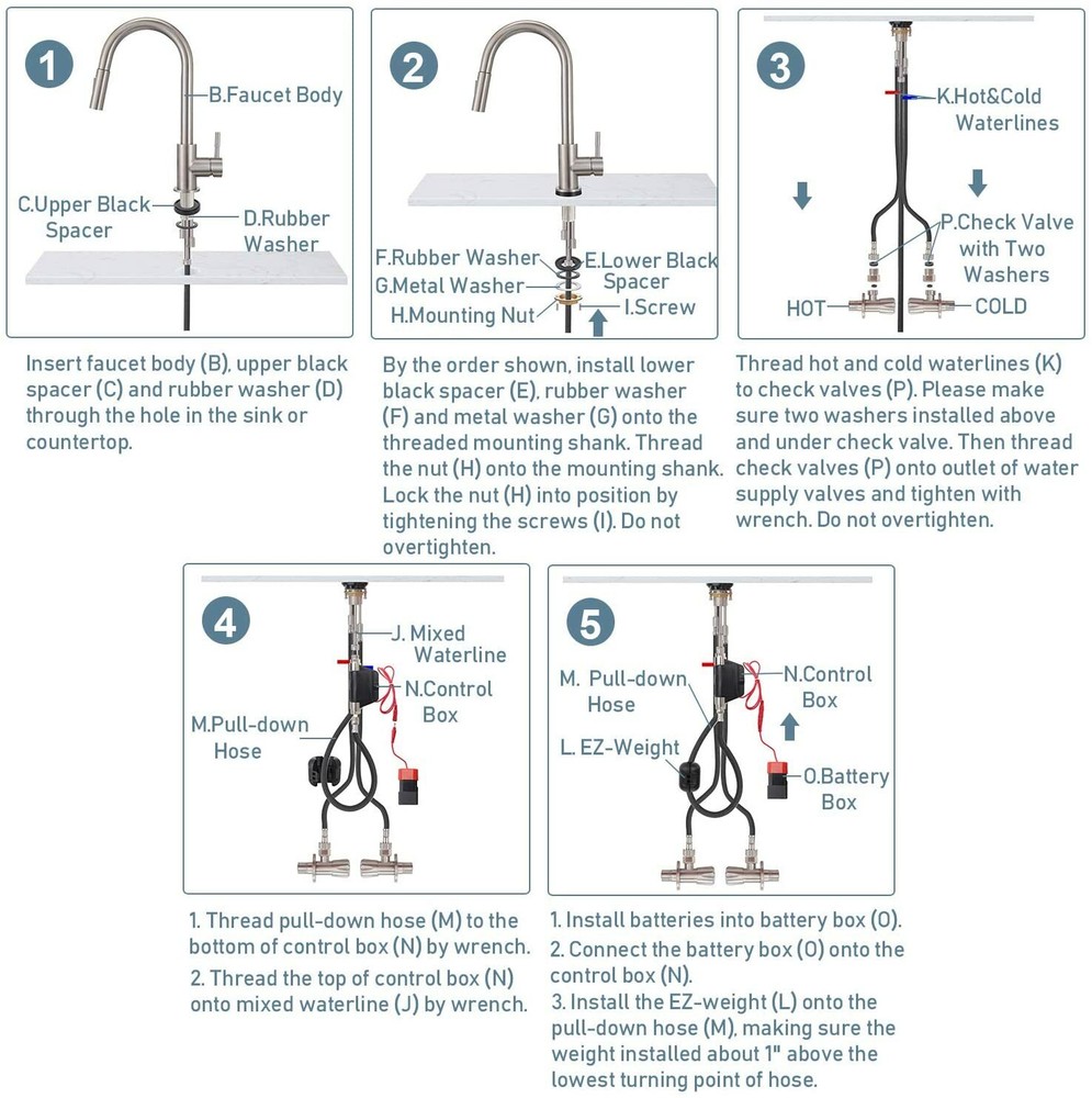 Automatic Sensor Touch Kitchen Sink Faucet Brushed Nickel with Pull Down Sprayer