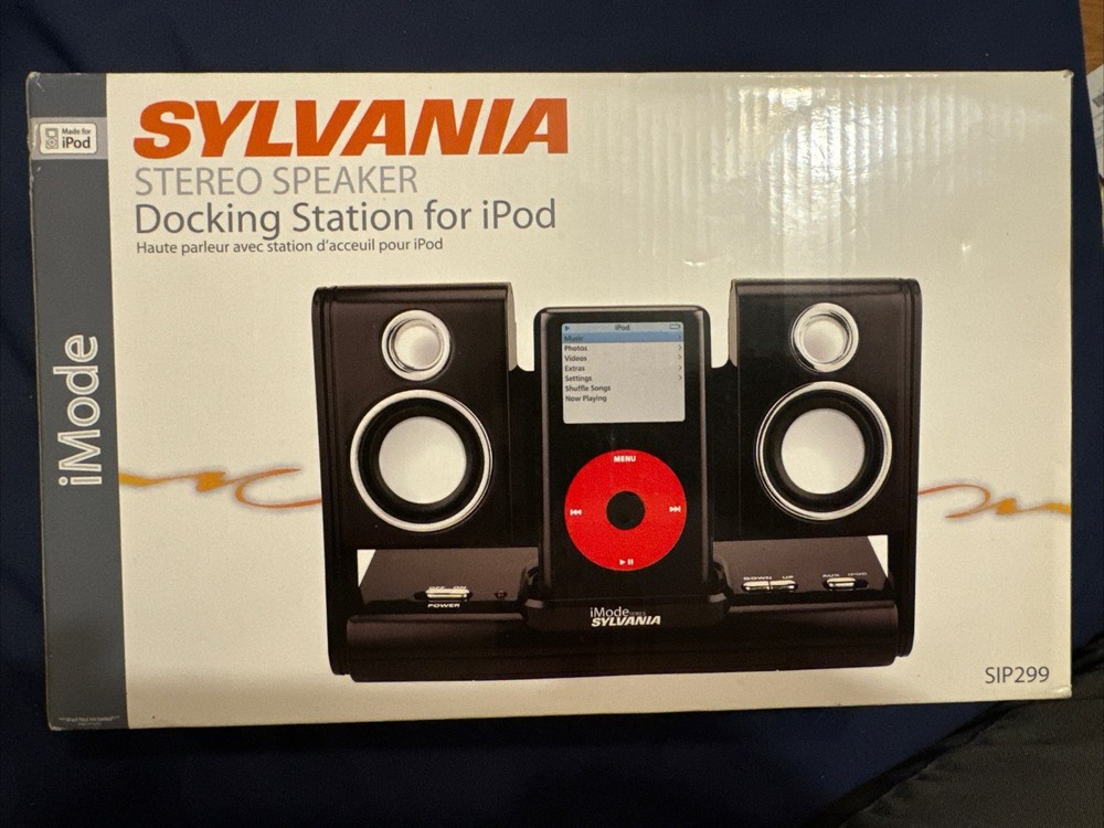 Sylvania iMode SIP299 Portable Mini Docking System for iPod Black NEW Open Box