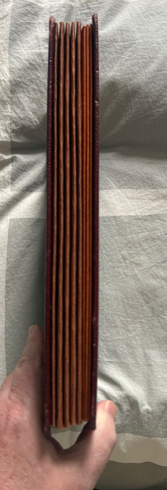 RARE Hardback Mint Sheet Stamp Binder from 1930s Gimbels w/ 8 sheet files within