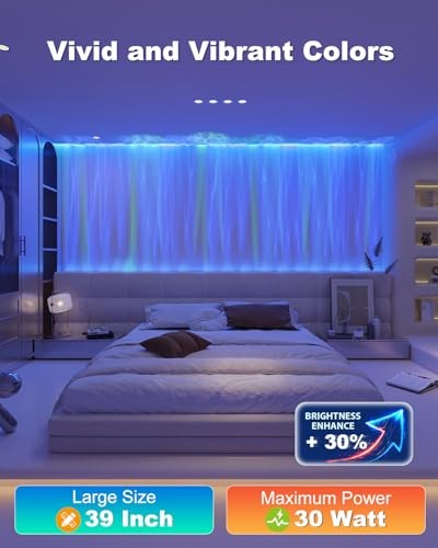 Dynamic Wave Wall Light - Flowing Water Visual - RGB + 6000K Solid Color -