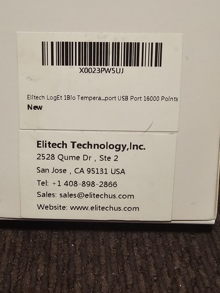 Elitech LogEt 1 Bio Temperature & Humidity Data Logger Single Use PDF Report USB