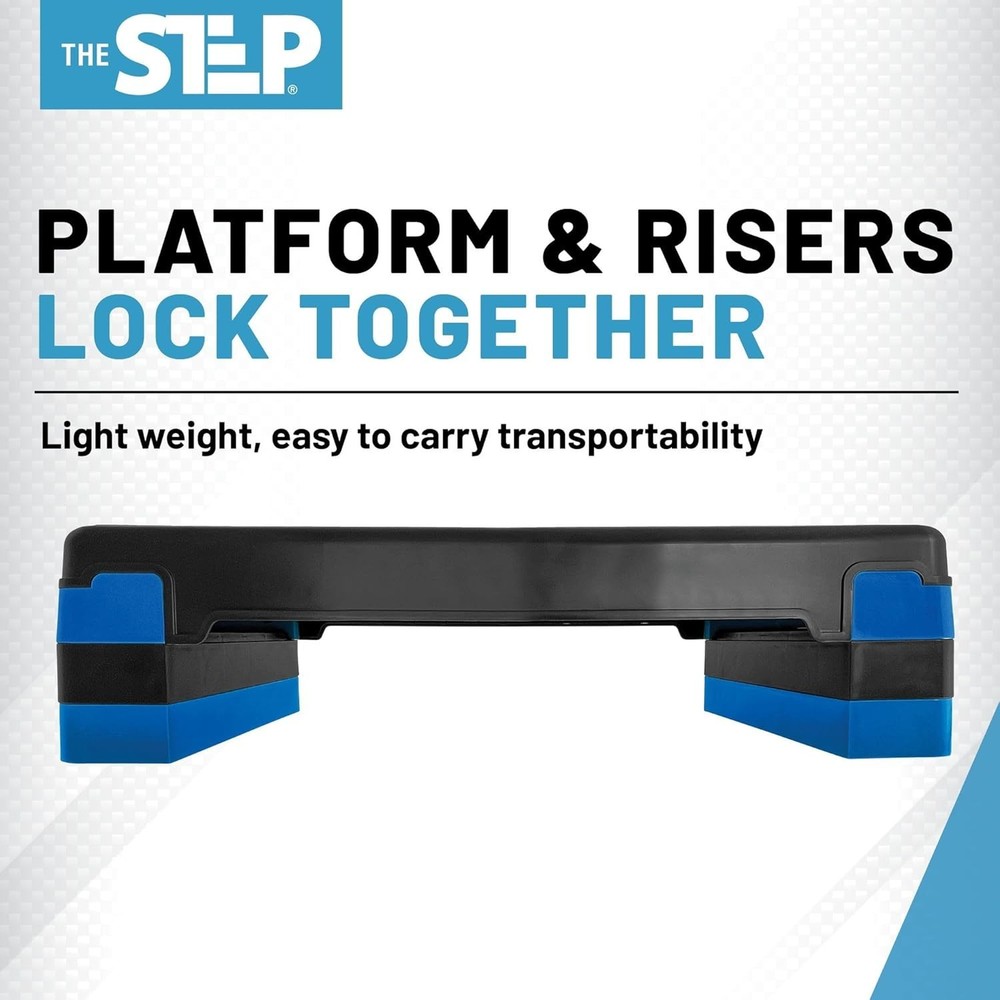 Compact Aerobic Step & Risers Set - 3 Adjustable Heights for Versatile Workouts