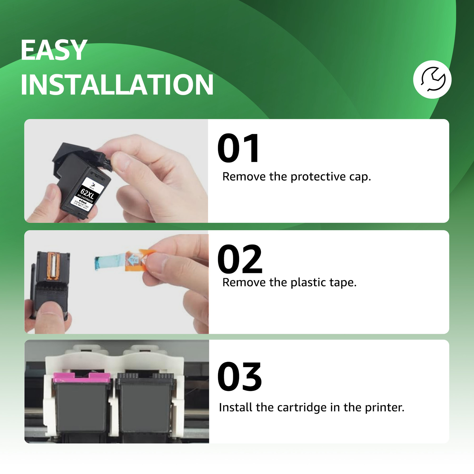 62 XL XXL Ink Cartridges For HP Ink 62XL Envy 7640 5540 5640 5660 5740 Printer