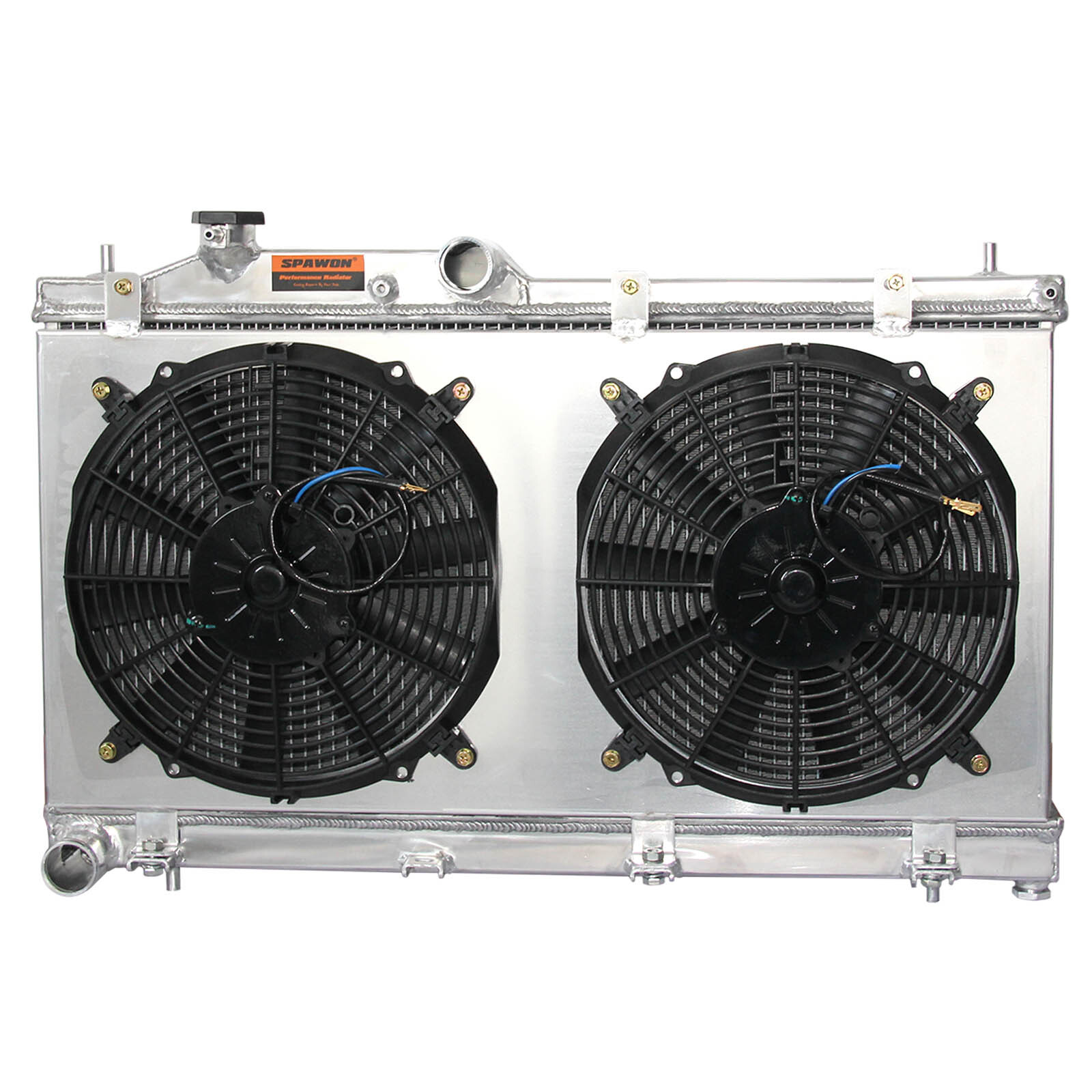 MT SPAWON For Subaru WRX STI impreza 08-14 H4 2.5L EJ255 Radiator+Fan Shroud